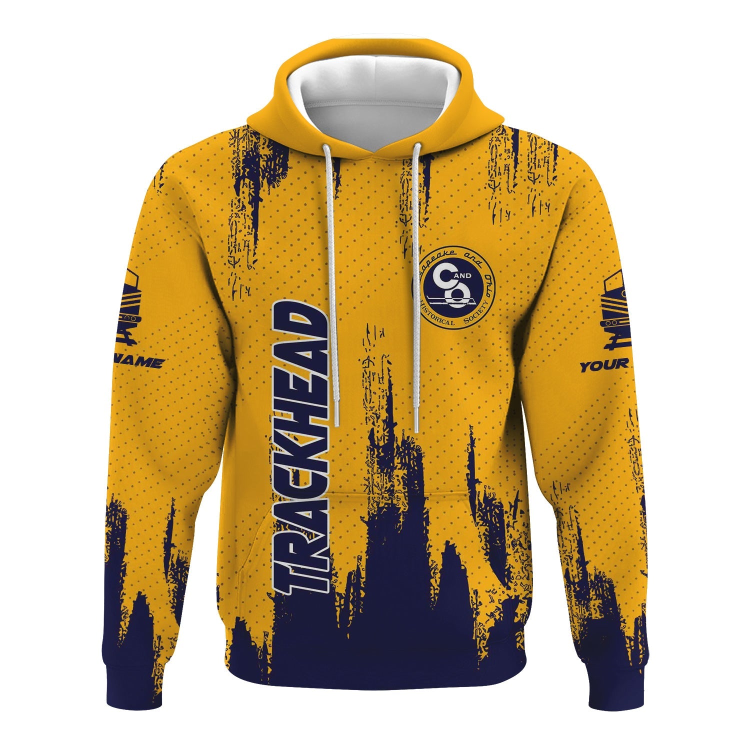 Railspirit Personalized Chesapeake and Ohio Railway Hoodie Paint Impact Design C&O Train Zip Up Hoodie for Trackhead