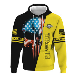Railspirit Personalized Clinchfield Railroad Hoodie Train Skull American Flag Zip Up Hoodie All Over Print