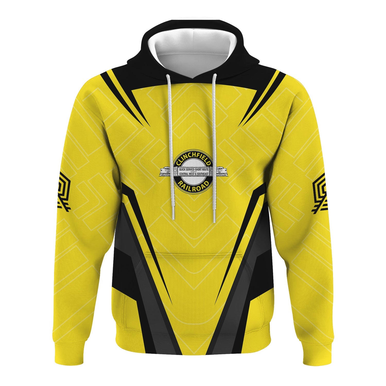 Railspirit Personalized Clinchfield Railroad Hoodie Railway Inspired Apparel Train Zip Up Hoodie For Train Lovers