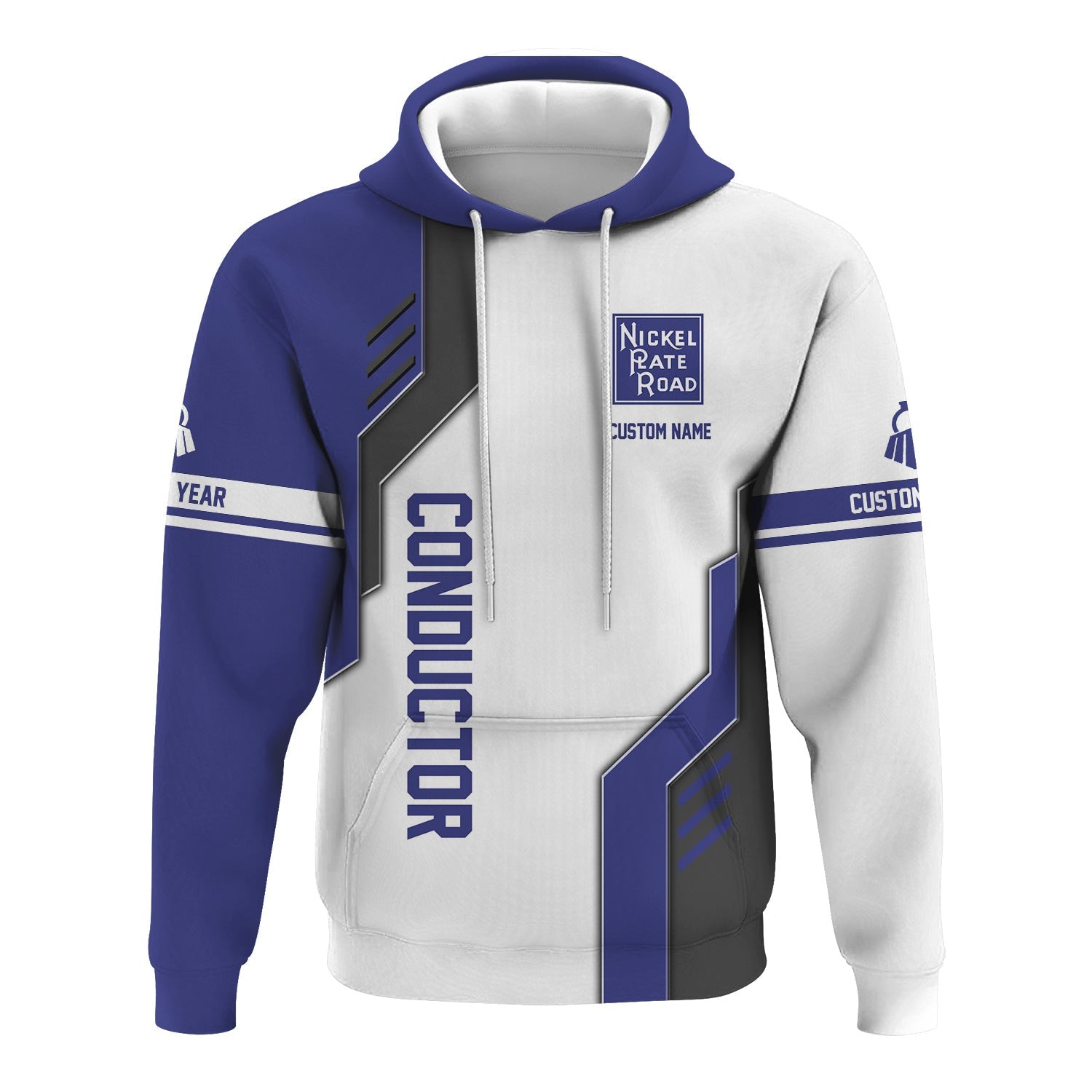 Railspirit Personalized New York, Chicago and St. Louis Railroad Hoodie Unique Railway Style with Custom Job Nickel Plate Road Train Zip Up Hoodie