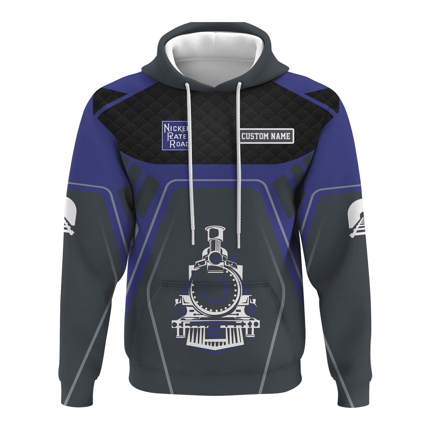 Railspirit Personalized New York, Chicago and St. Louis Railroad Hoodie Steam Locomotive Engine Graphic Nickel Plate Road Train Zip Up Hoodie