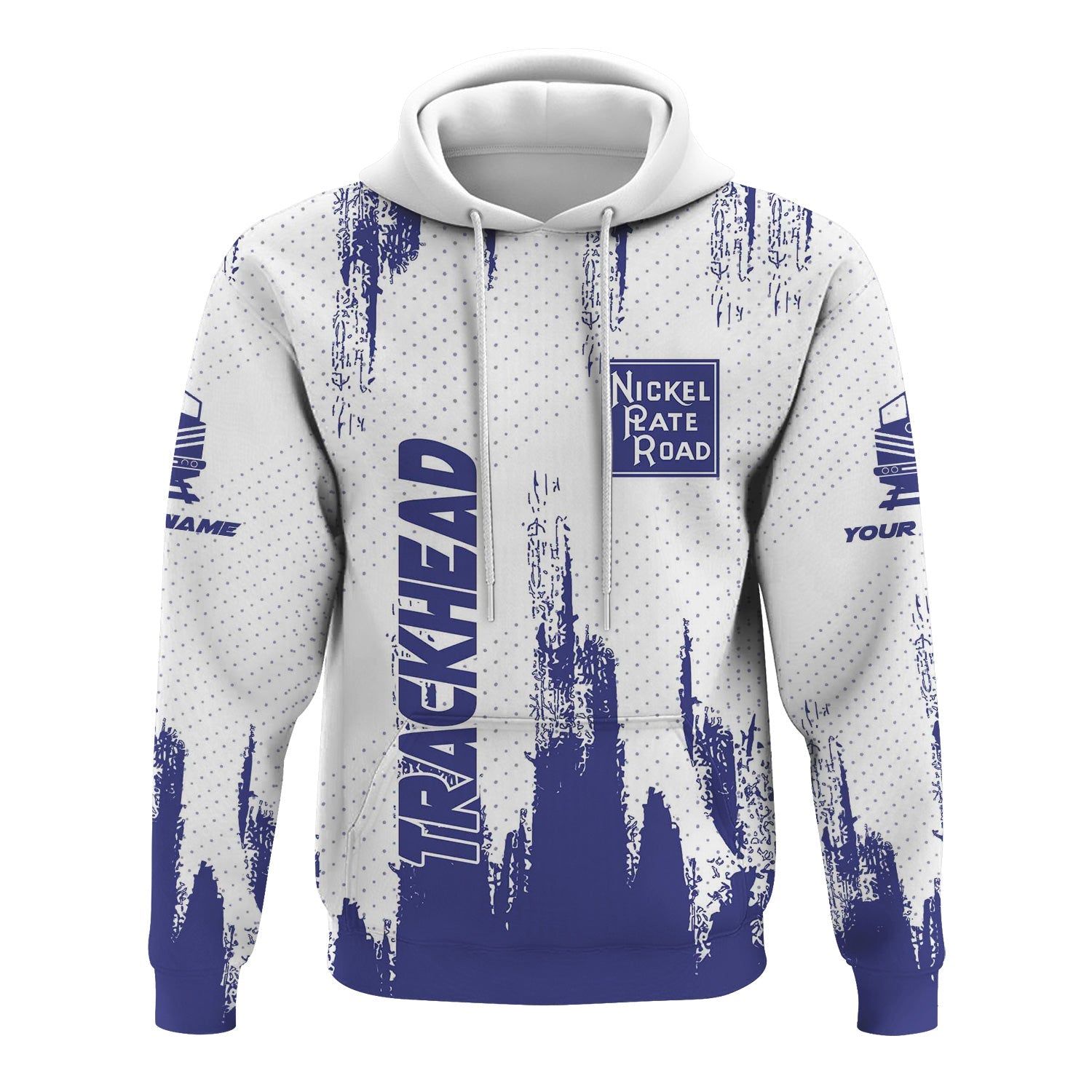 Railspirit Personalized New York, Chicago and St. Louis Railroad Hoodie Paint Impact Design Nickel Plate Road Train Zip Up Hoodie for Trackhead