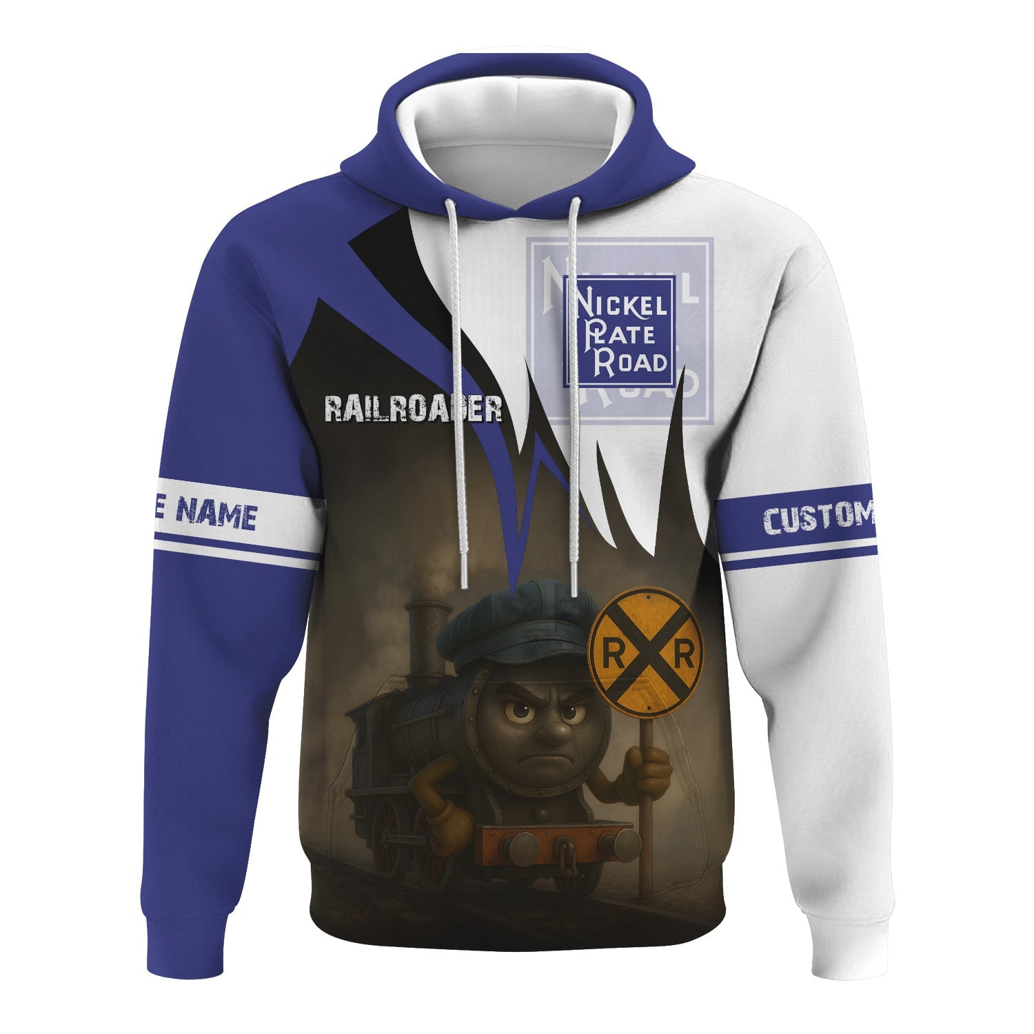 Railspirit Personalized New York, Chicago and St. Louis Railroad Hoodie Angry Train Nickel Plate Road Hoodie Gift Idea For Train Lover