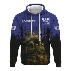 Railspirit Personalized New York, Chicago and St. Louis Railroad Hoodie Vintage Train Art Style Nickel Plate Road Zip Up Hoodie For Locomotive Fans
