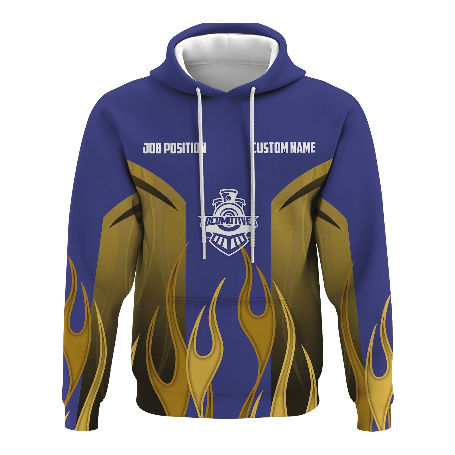 Railspirit Custom Name and Job Title New York, Chicago and St. Louis Railroad Hoodie Flame Graphic Nickel Plate Road Train Zip Up Hoodie
