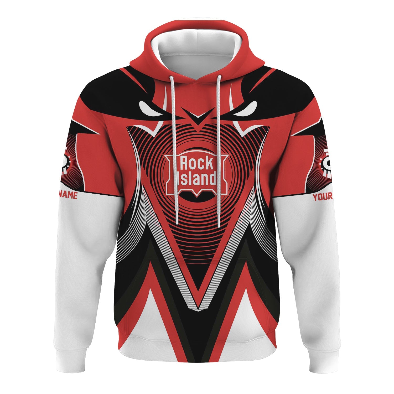 Railspirit Personalized Chicago, Rock Island and Pacific Railroad Hoodie Vibrant Graphic Pattern Rock Island Railroad Zip Up Hoodie