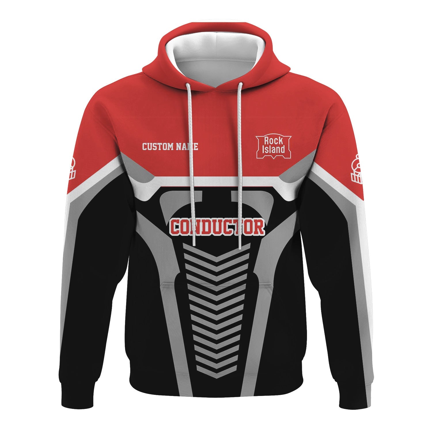 Railspirit Personalized Chicago, Rock Island and Pacific Railroad Hoodie Track-Inspired with Custom Job Rock Island Railroad Train Zip Up Hoodie