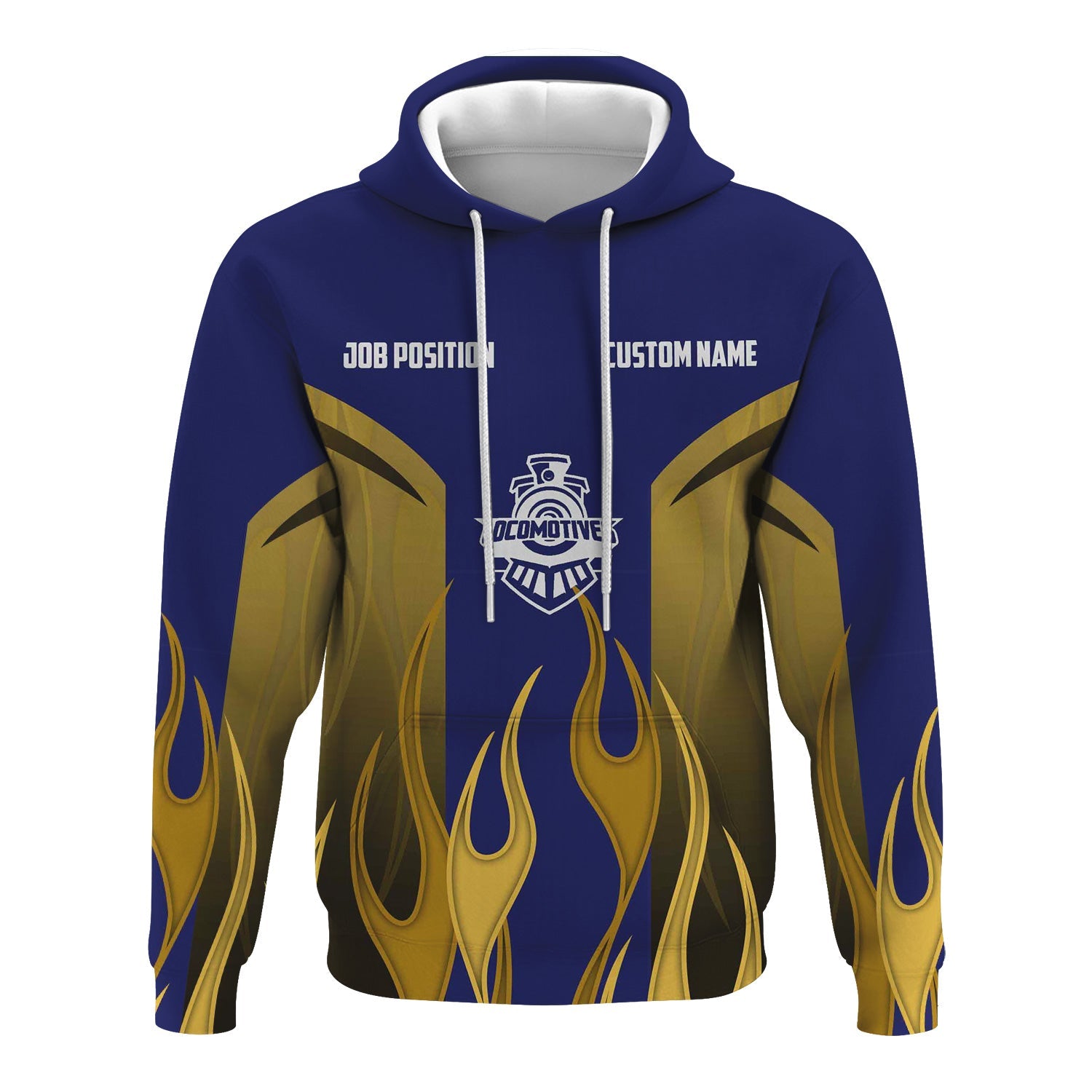 Railspirit Custom Name and Job Title B&O Great States Railroad Hoodie Flame Graphic Train Zip Up Hoodie