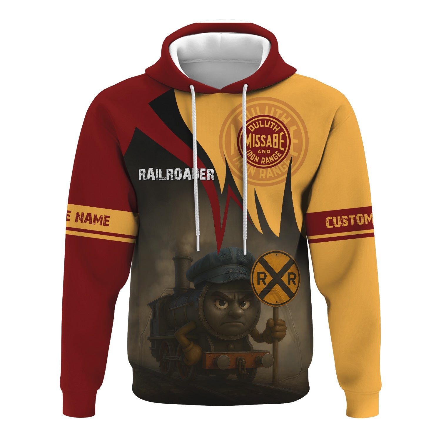Railspirit Personalized Duluth, Missabe, & Iron Range Railroad Hoodie Angry Train Hoodie Gift Idea For Train Lover