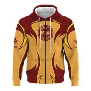 Railspirit Personalized Duluth, Missabe, & Iron Range Railroad Hoodie Distinctive Flame Style Zip Up Hoodie For Steam Engine Addict