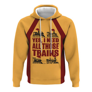 Railspirit Custom Name Duluth, Missabe, & Iron Range Railroad Hoodie Yes I Need All Those Train Printed Zip Hoodie