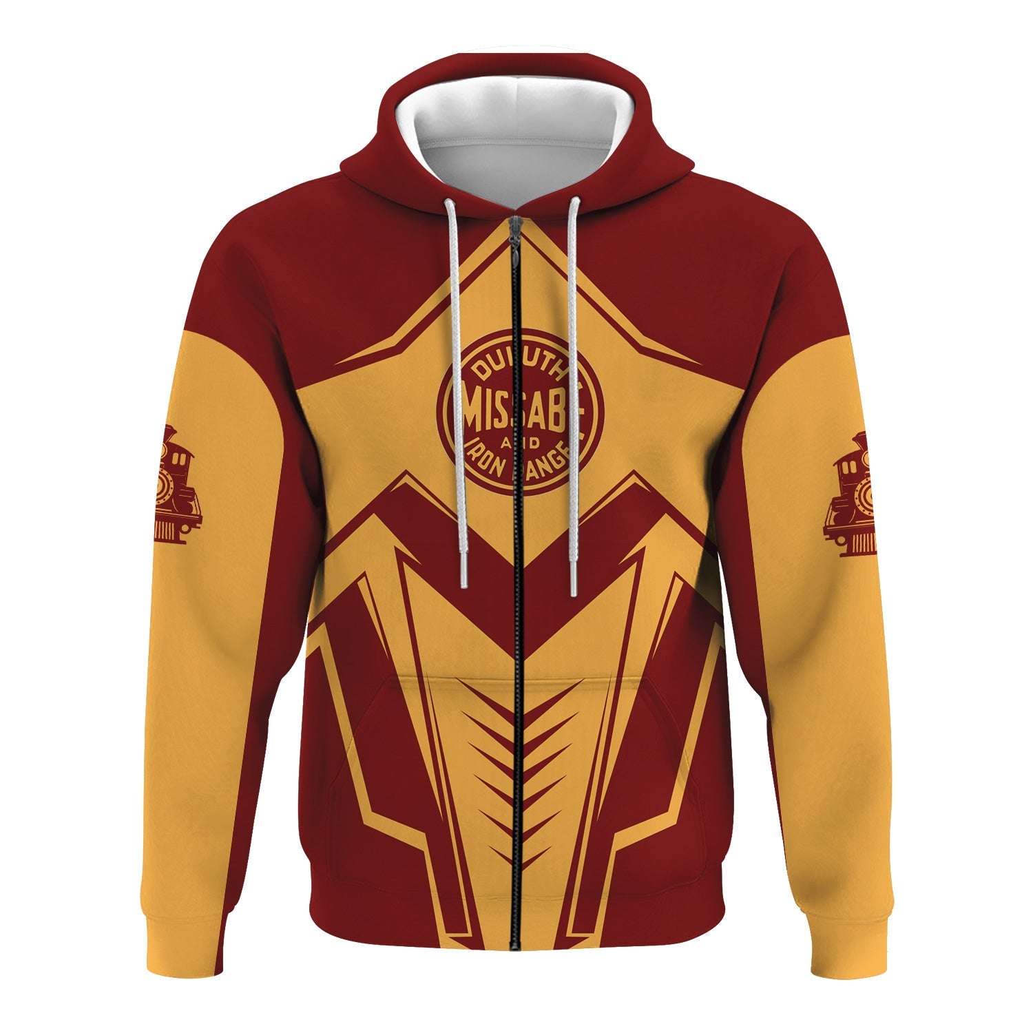 Railspirit Personalized Duluth, Missabe, & Iron Range Railroad Hoodie Railway Trainspotter Style Zip Up Hoodie Gift Idea For Foamers