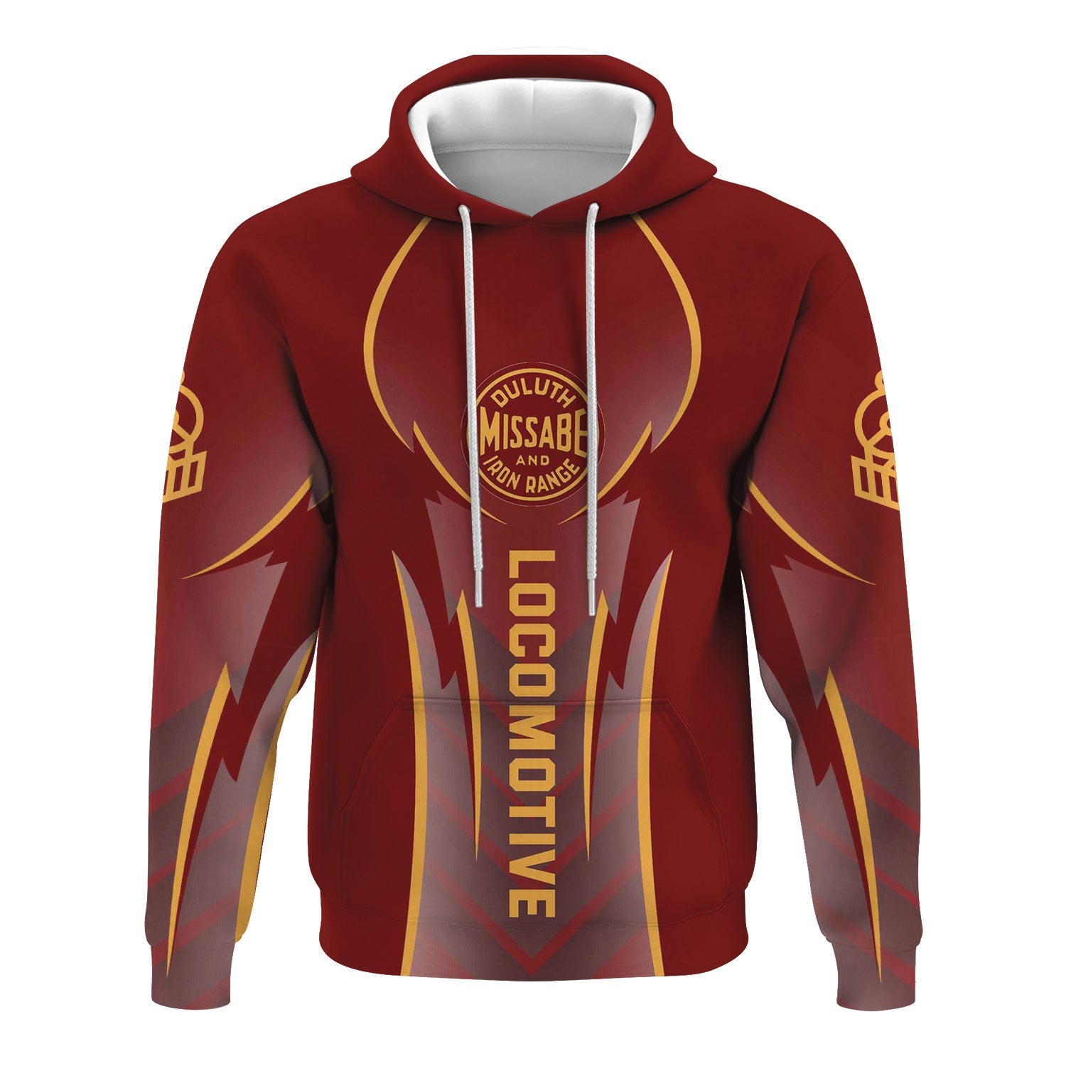 Railspirit Personalized Duluth, Missabe, & Iron Range Railroad Hoodie Striking Line Style Train Zip Up Hoodie For Locomotive Lovers