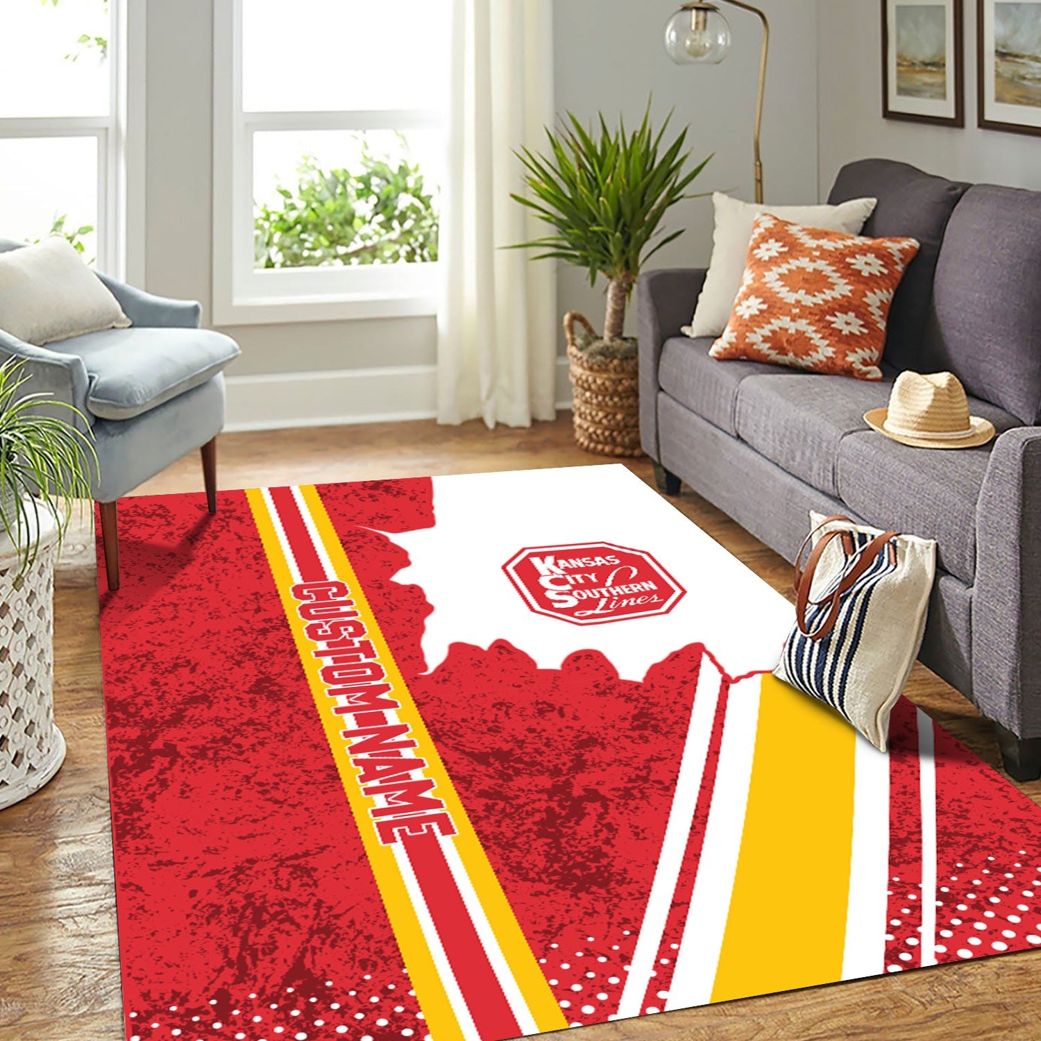 Railspirit Personalized Kansas City Southern Area Rug Vintage All Over Printed Rug