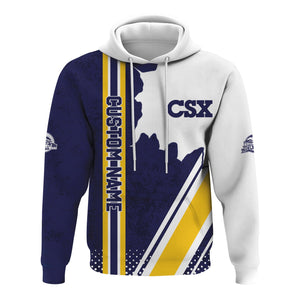Railspirit Personalized CSX Transportation Railroad Hoodie All Over Printed Unisex Zip Up Hoodie