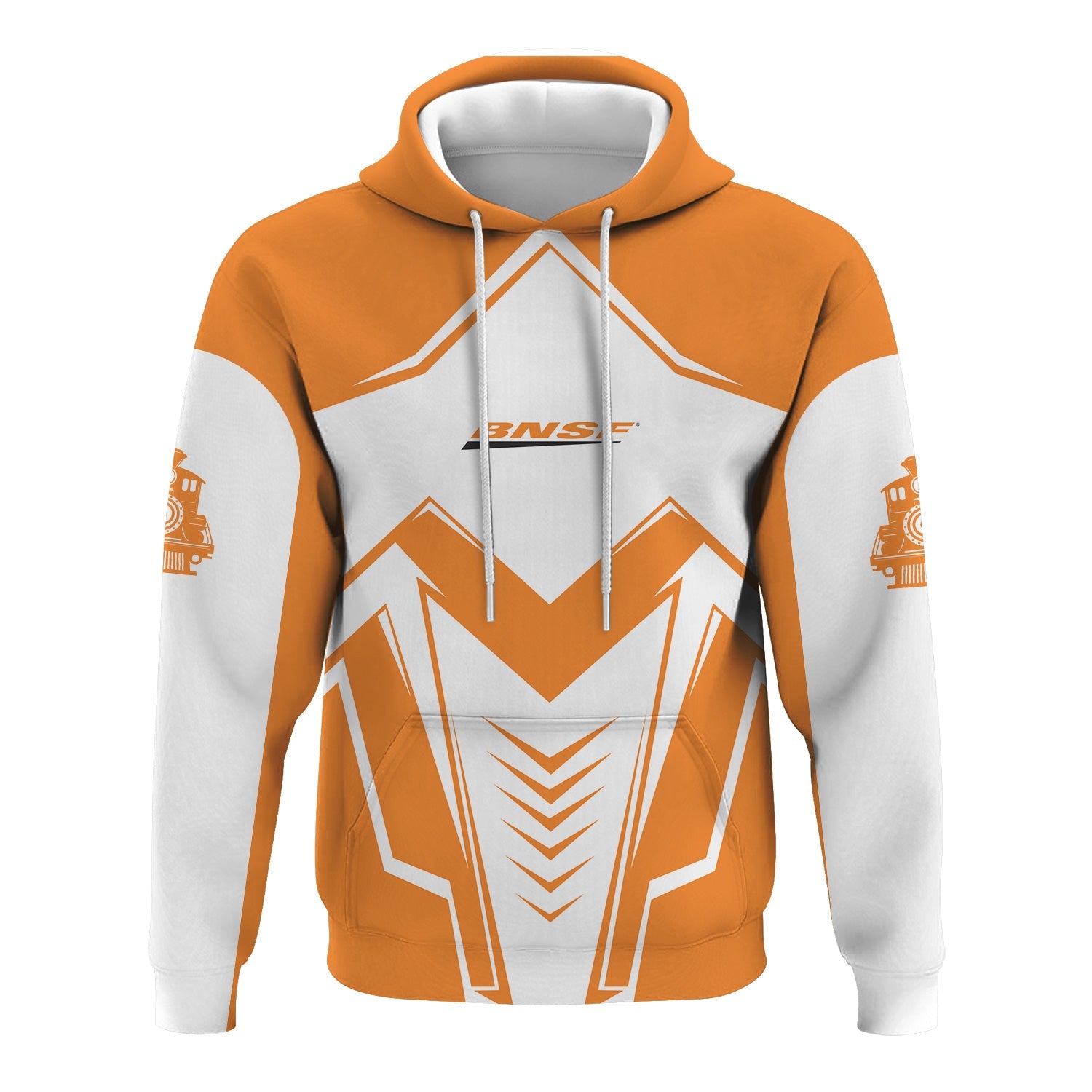 Railspirit Personalized BNSF Railway Hoodie Railway Trainspotter Style Zip Up Hoodie Gift Idea For Foamers