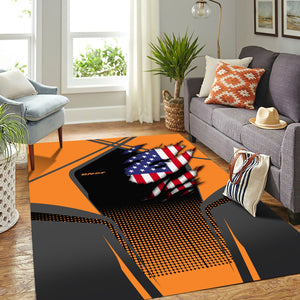 Railspirit Personalized BNSF Railway Area Rug American Eagle Vintage Train Rug