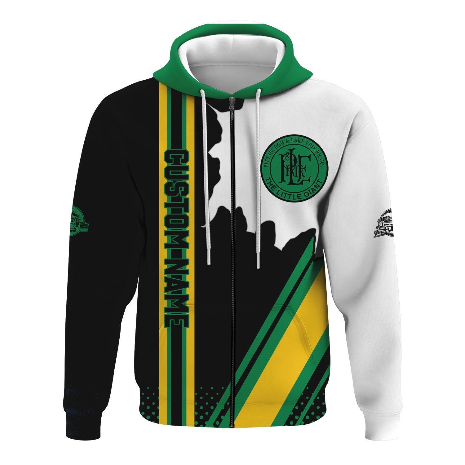 Railspirit Personalized Pittsburgh And Lake Erie Railroad Hoodie All Over Printed Unisex Zip Up Hoodie