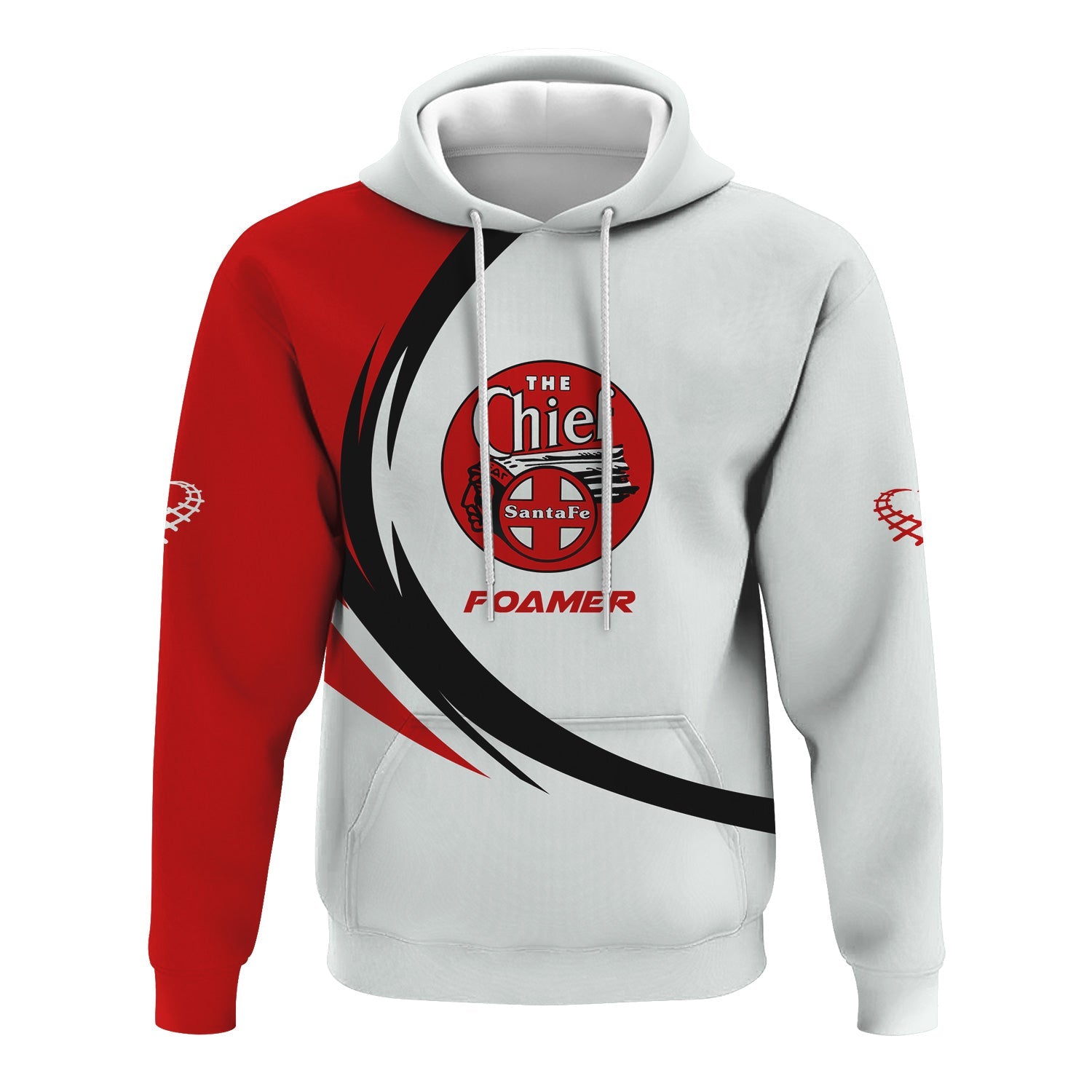 Railspirit Personalized The Chief Santa Fe Railroad Hoodie Unique Graphic Style Zip Up Hoodie For Train Enthusiasts