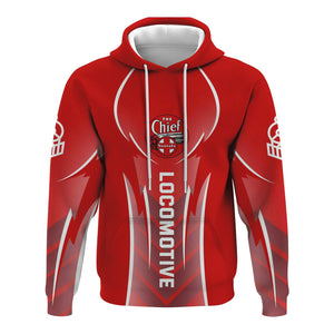 Railspirit Personalized The Chief Santa Fe Railroad Hoodie Striking Line Style Train Zip Up Hoodie For Locomotive Lovers