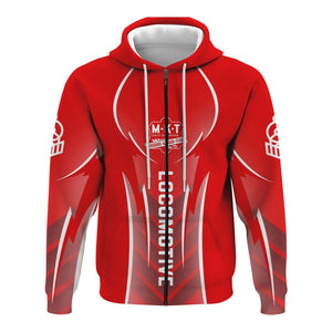 Railspirit Personalized Katy Railroad Hoodie Striking Line Style Train Zip Up Hoodie For Locomotive Lovers