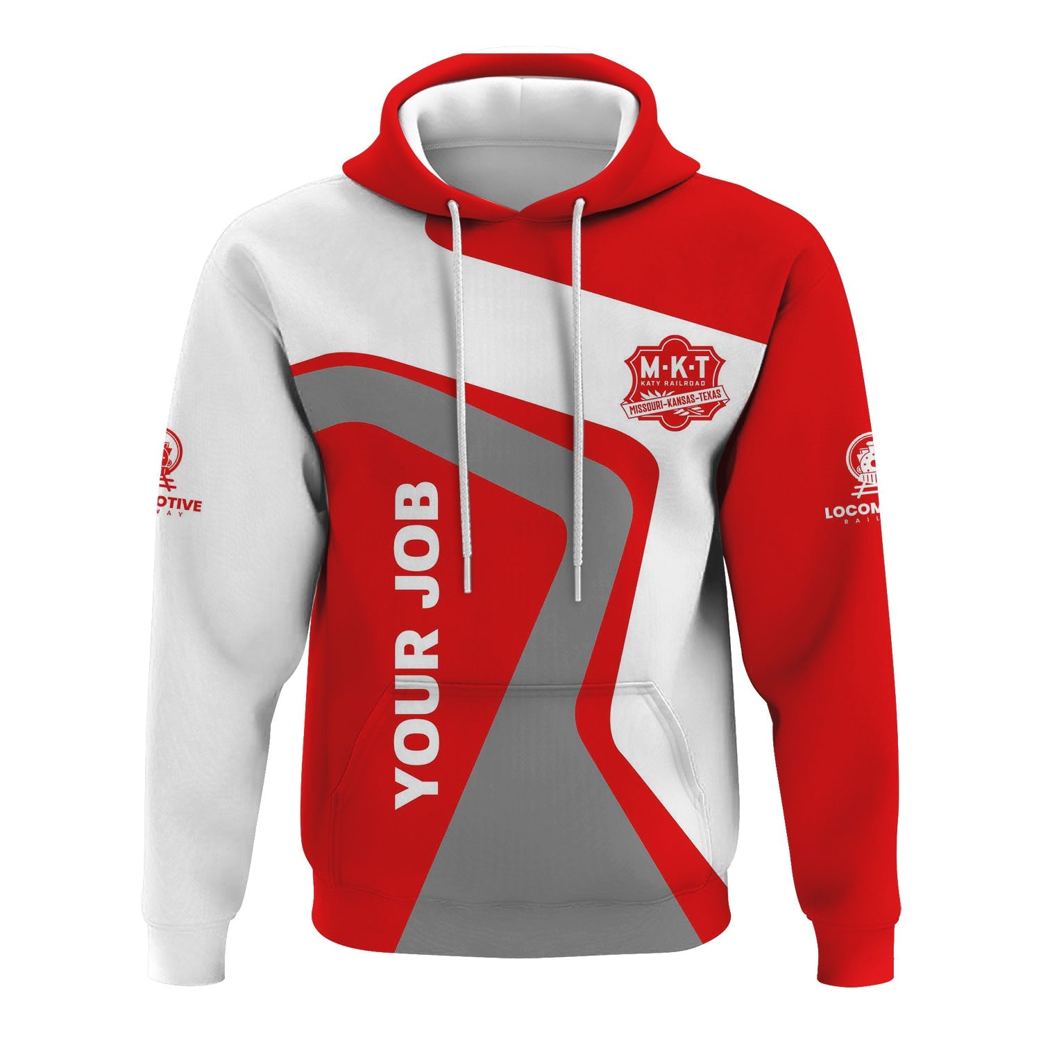 Railspirit Personalized Katy Railroad Hoodie Unique Design with Custom Job Position Train Zip Up Hoodie