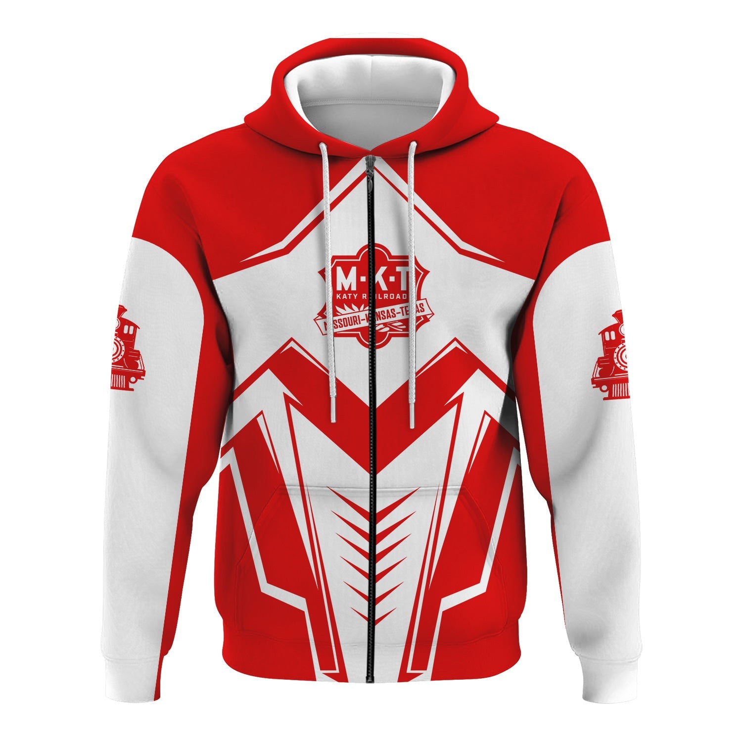 Railspirit Personalized Katy Railroad Hoodie Railway Trainspotter Style Zip Up Hoodie Gift Idea For Foamers