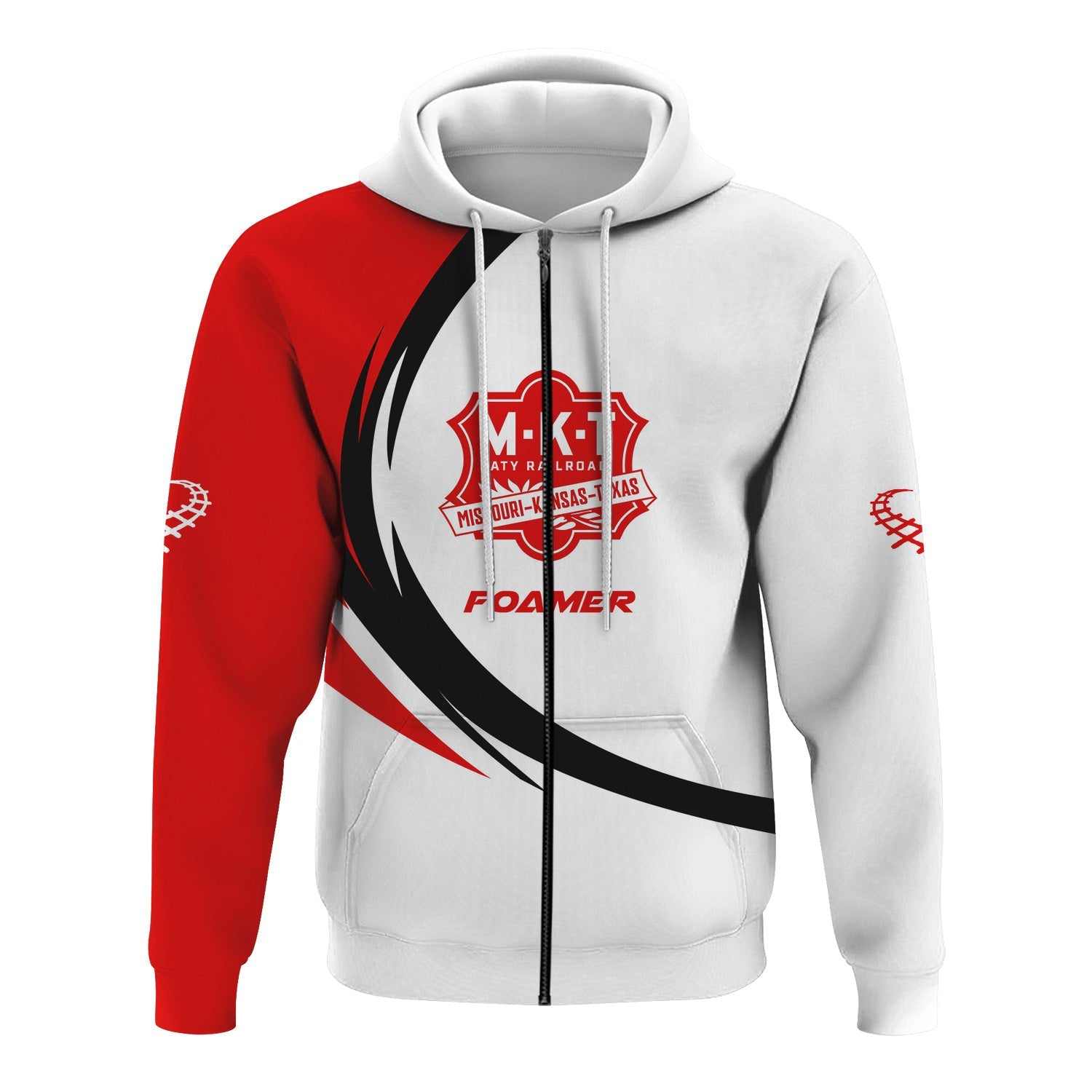 Railspirit Personalized Katy Railroad Hoodie Unique Graphic Style Zip Up Hoodie For Train Enthusiasts