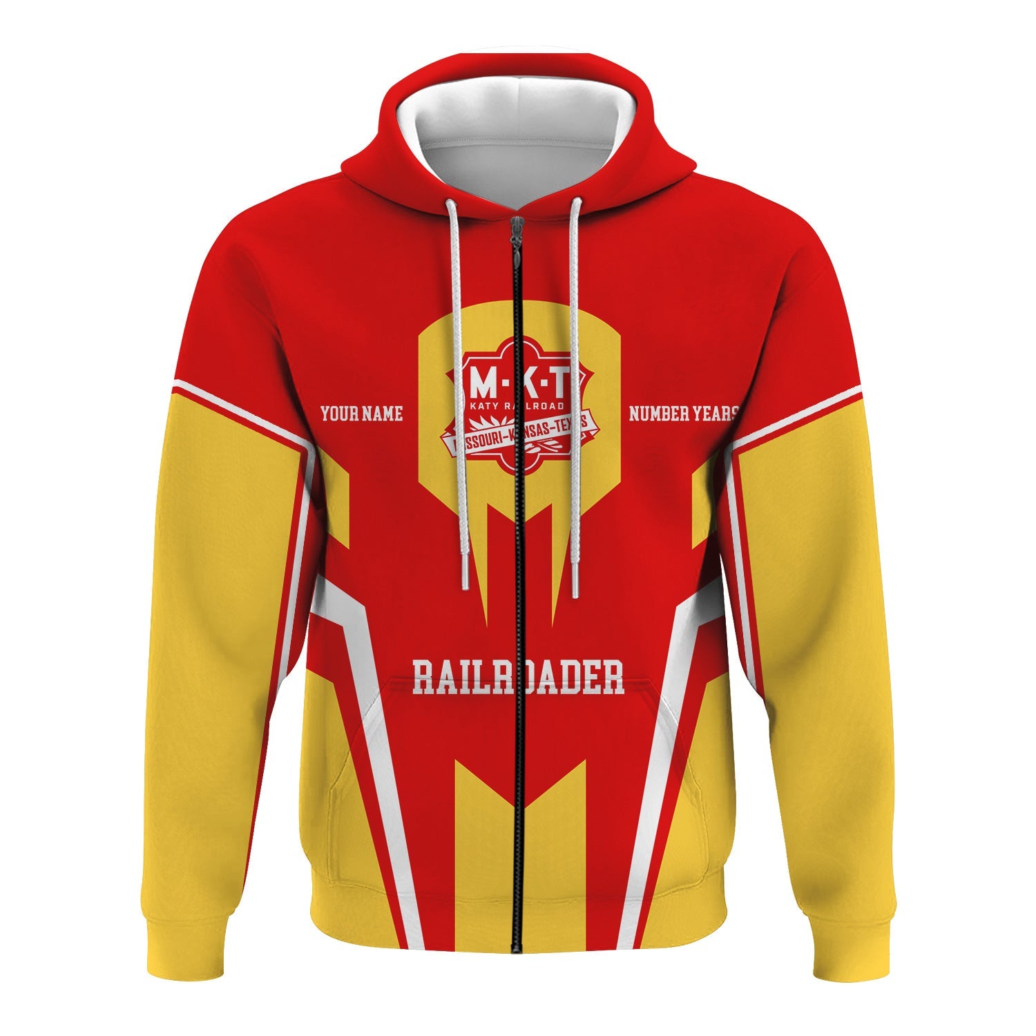Railspirit Personalized Katy Railroad Hoodie Custom Year Railroader Zip Up Hoodie Gift Idea For Train Lover