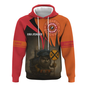 Railspirit Personalized Pacific Electric Railroad Hoodie Angry Train Hoodie Gift Idea For Train Lover