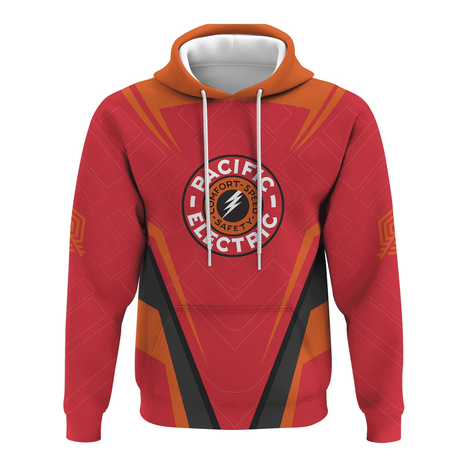 Railspirit Personalized Pacific Electric Railroad Hoodie Railway Inspired Apparel Train Zip Up Hoodie For Train Lovers