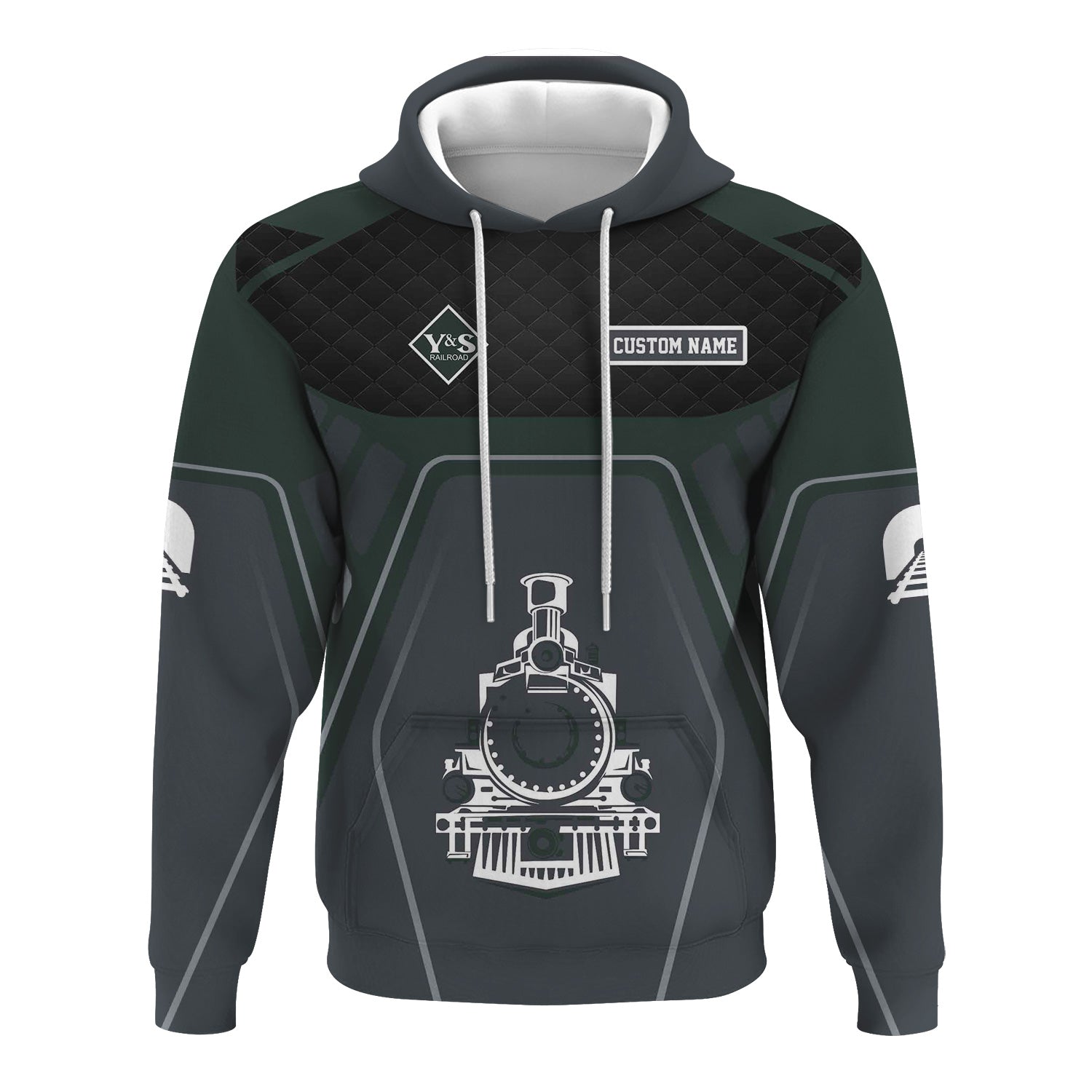 Railspirit Personalized Youngstown & Southern Railroad Hoodie Steam Locomotive Engine Graphic Train Zip Up Hoodie All Over Print