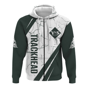 Railspirit Personalized Youngstown & Southern Railroad Hoodie Crackle Texture Style Train Zip Up Hoodie For Trackhead