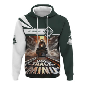 Railspirit Personalized Youngstown & Southern Railroad Hoodie One Track Mind Train Printed ZIp Up Hoodie