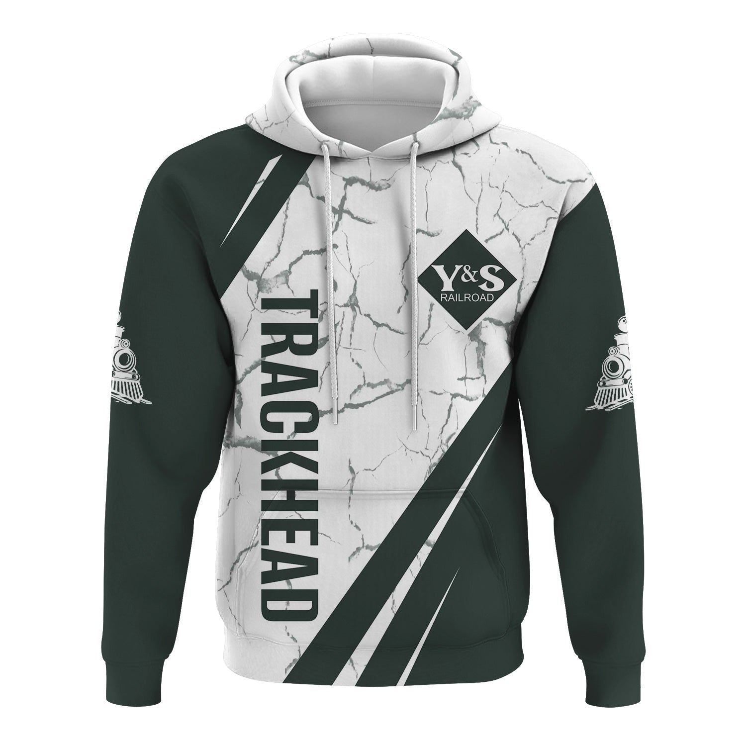 Railspirit Personalized Youngstown & Southern Railroad Hoodie Crackle Texture Style Train Zip Up Hoodie For Trackhead