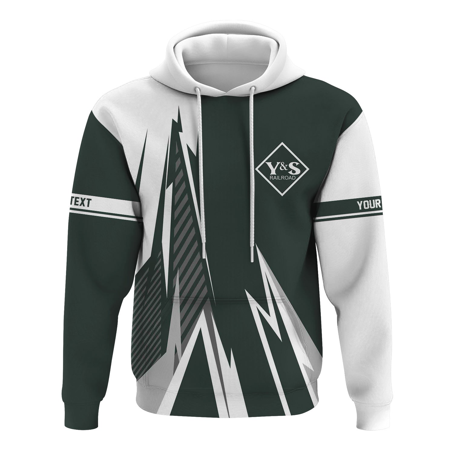 Railspirit Personalized Youngstown & Southern Railroad Hoodie Lightning-Inspired Railway Style Zip Up Hoodie For Train Lovers