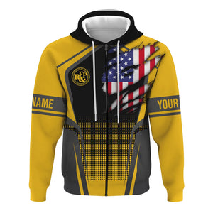 Railspirit Personalized Richmond, Fredericksburg And Potomac Railroad Hoodie American Eagle Vintage Train Zip Up Hoodie