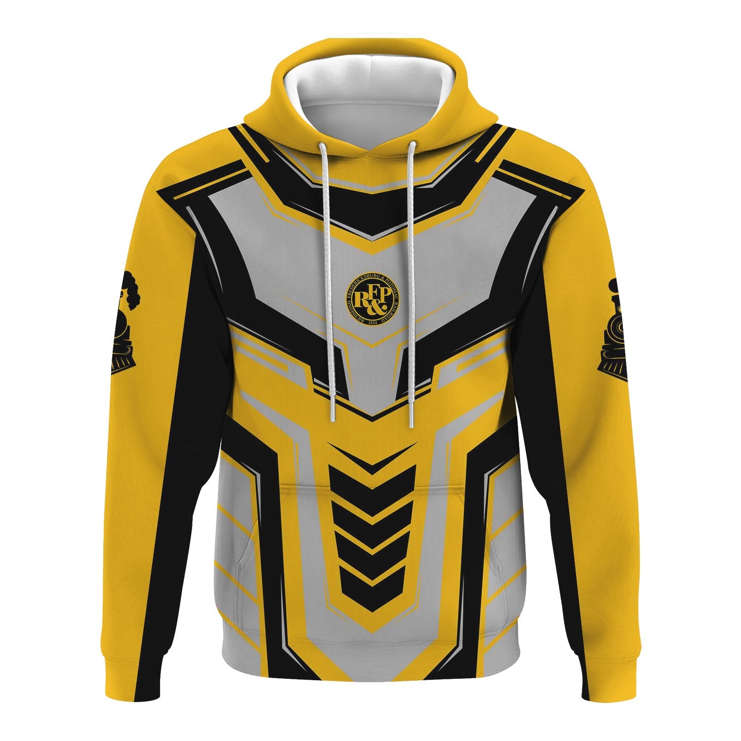 Railspirit Personalized Richmond, Fredericksburg And Potomac Railroad Hoodie Armor-Inspired Design Train Zip Up Hoodie All Over Print