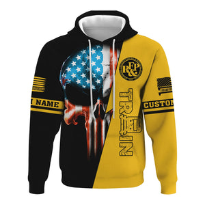 Railspirit Personalized Richmond, Fredericksburg And Potomac Railroad Hoodie Train Skull American Flag Zip Up Hoodie All Over Print