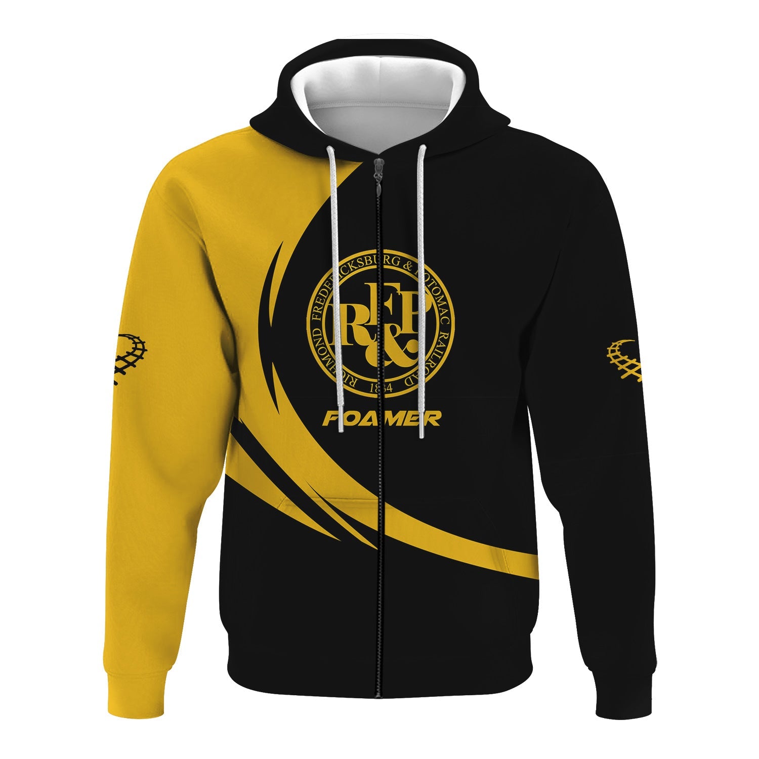 Railspirit Personalized Richmond, Fredericksburg And Potomac Railroad Hoodie Unique Graphic Style Zip Up Hoodie For Train Enthusiasts