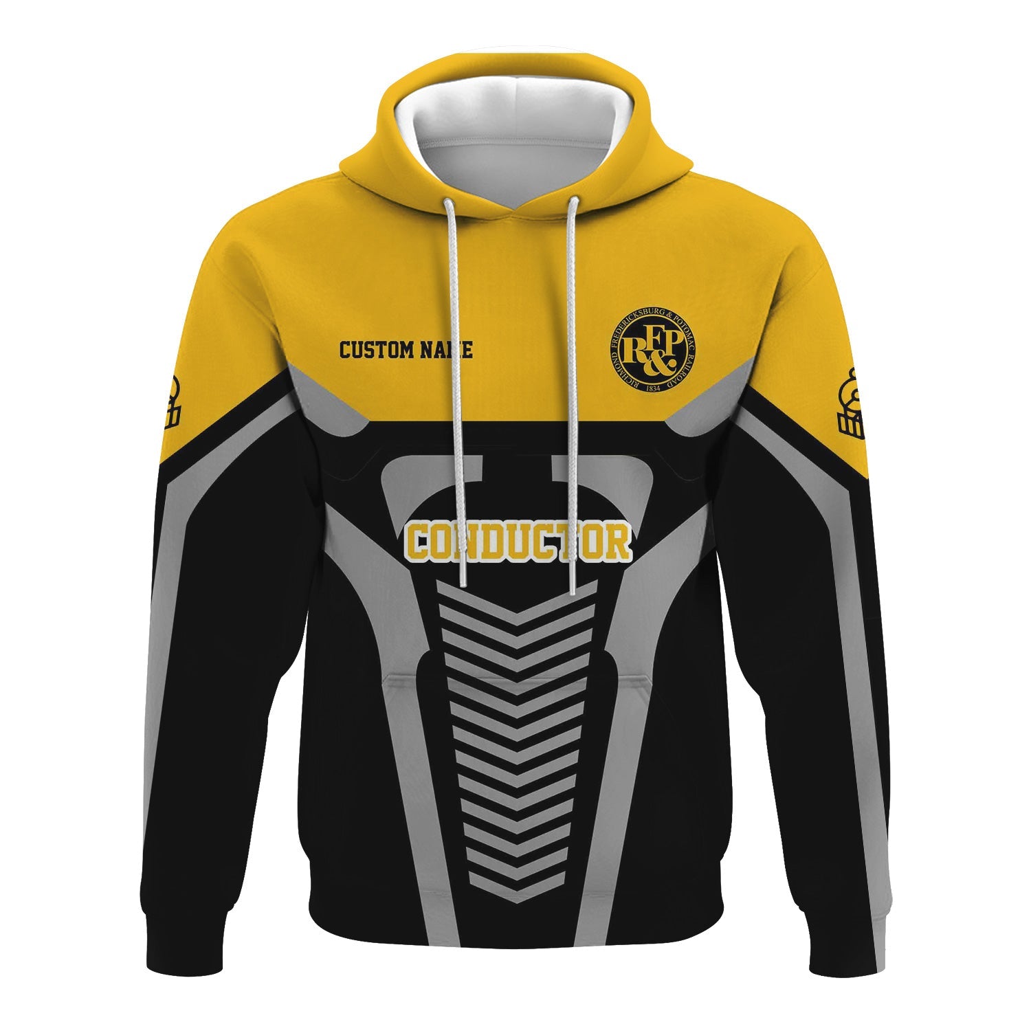 Railspirit Personalized Richmond, Fredericksburg And Potomac Railroad Hoodie Track-Inspired with Custom Job Position Train Zip Up Hoodie