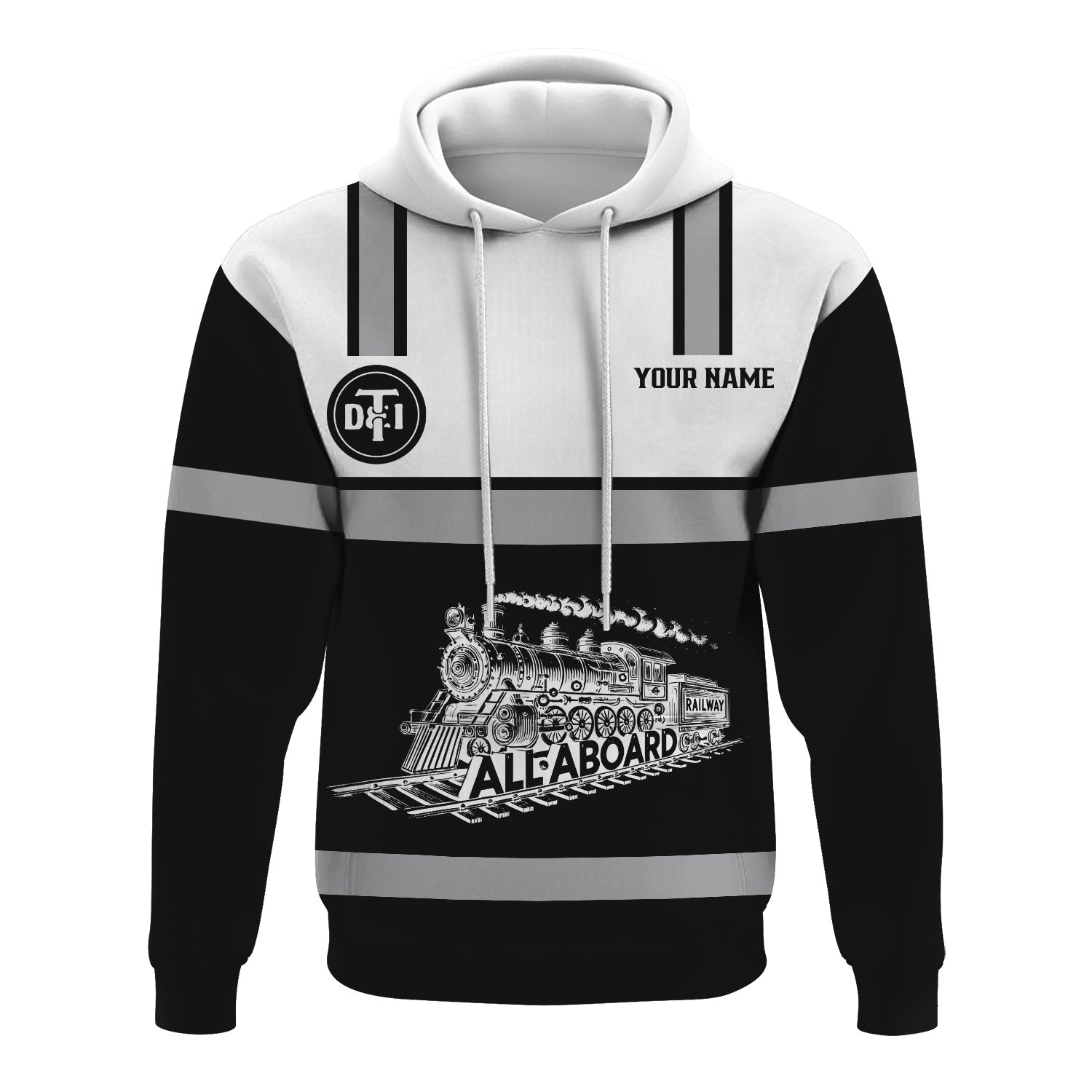 Railspirit Custom Name Detroit Toledo And Ironton Railroad Hoodie Eat Train Sleep Repeat Printed Train Zip Hoodie