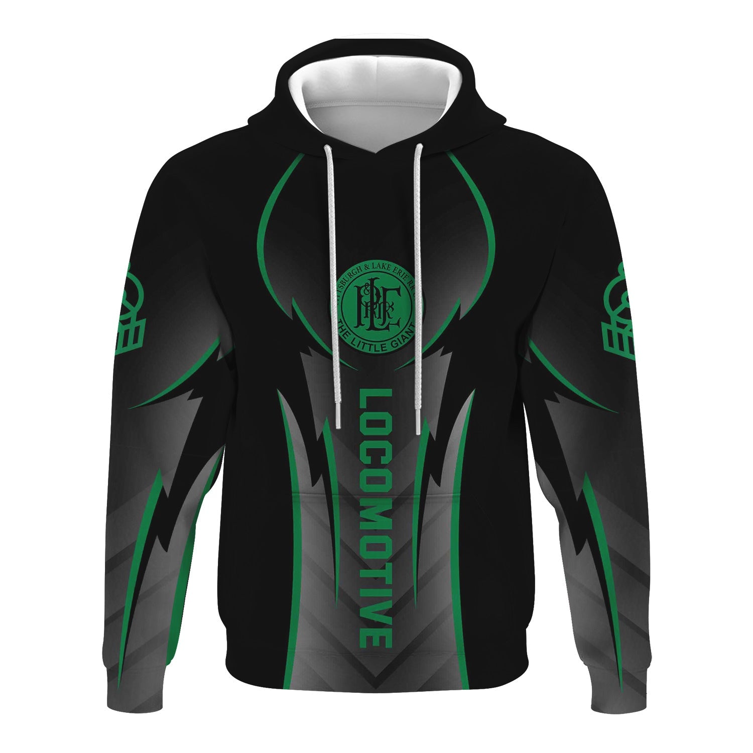 Railspirit Personalized Pittsburgh And Lake Erie Railroad Hoodie Striking Line Style Train Zip Up Hoodie For Locomotive Lovers