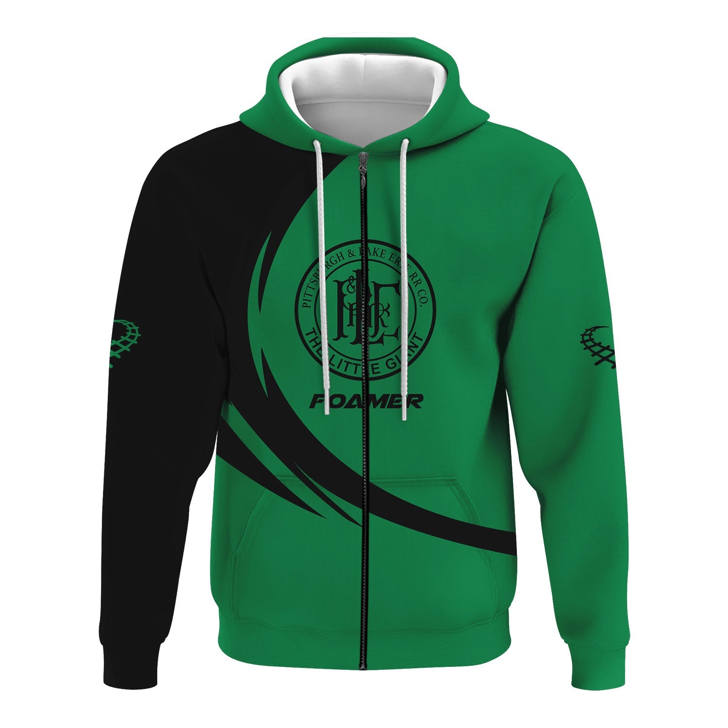 Railspirit Personalized Pittsburgh And Lake Erie Railroad Hoodie Unique Graphic Style Zip Up Hoodie For Train Enthusiasts