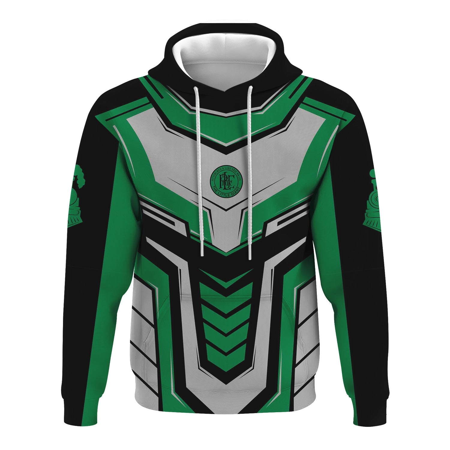 Railspirit Personalized Pittsburgh And Lake Erie Railroad Hoodie Armor-Inspired Design Train Zip Up Hoodie All Over Print