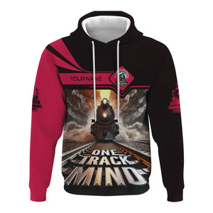 Railspirit Personalized Durango And Silverton Narrow Gauge Railroad Hoodie One Track Mind Train Printed ZIp Up Hoodie