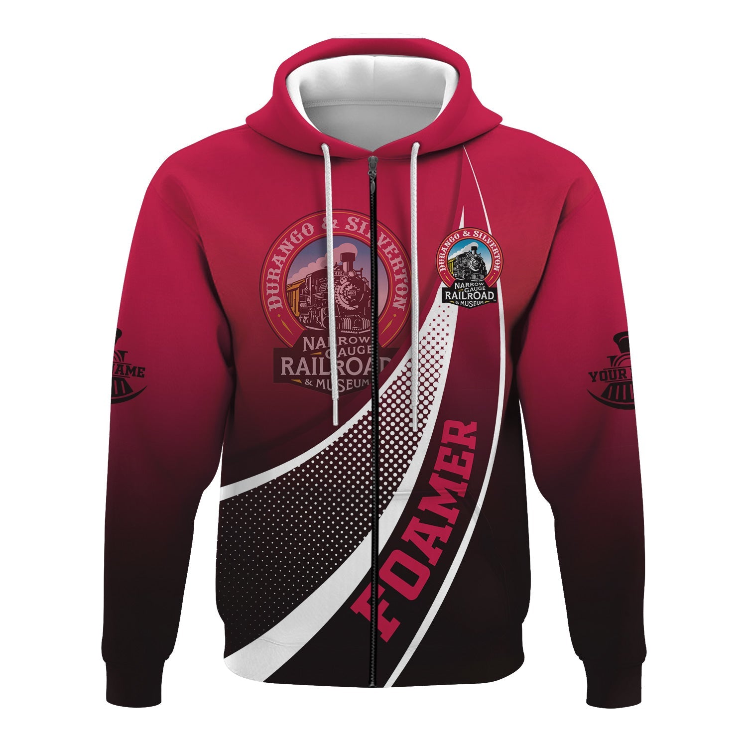 Railspirit Personalized Durango And Silverton Narrow Gauge Railroad Hoodie Railway-Themed Style Zip Up Hoodie Gift Idea For Trainspotter