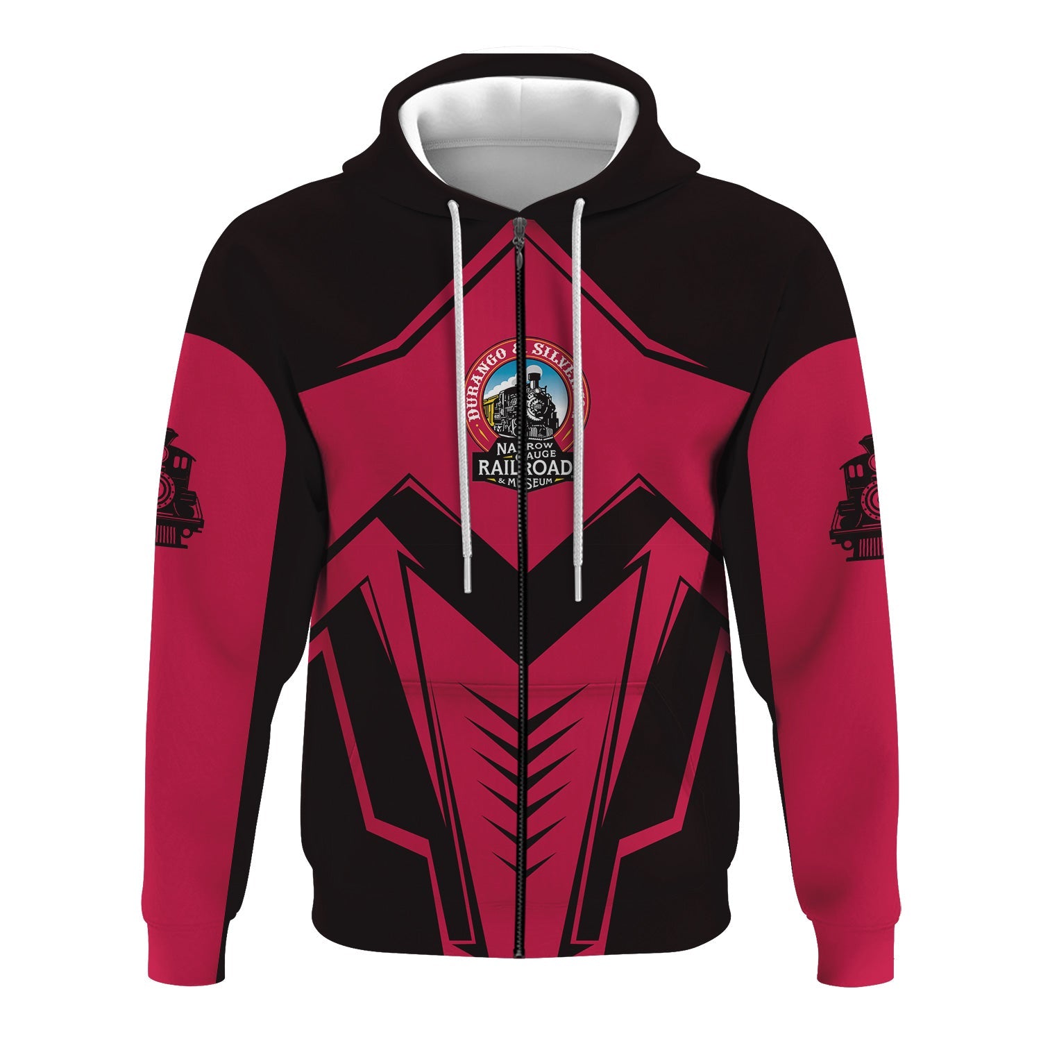 Railspirit Personalized Durango And Silverton Narrow Gauge Railroad Hoodie Railway Trainspotter Style Zip Up Hoodie Gift Idea For Foamers