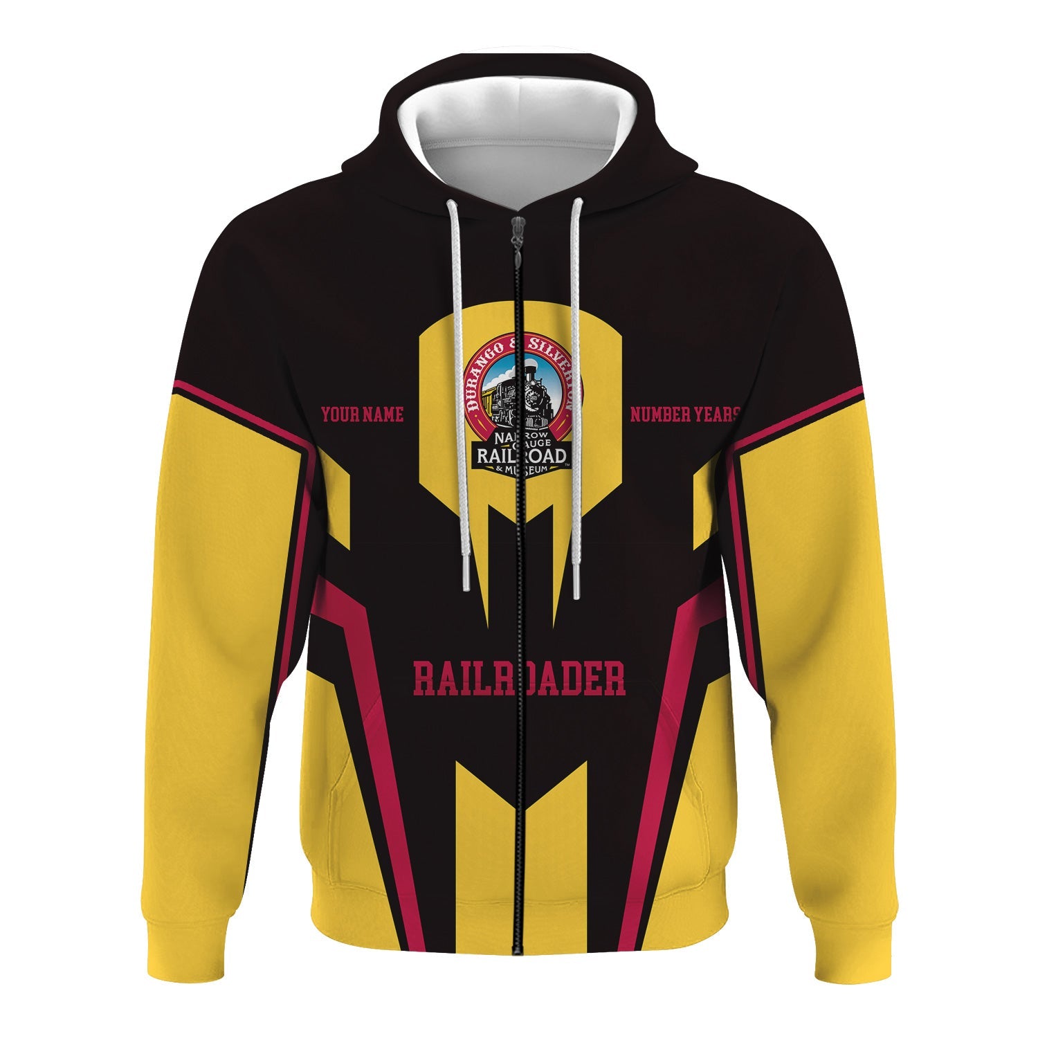 Railspirit Personalized Durango And Silverton Narrow Gauge Railroad Hoodie Custom Year Railroader Zip Up Hoodie Gift Idea For Train Lover