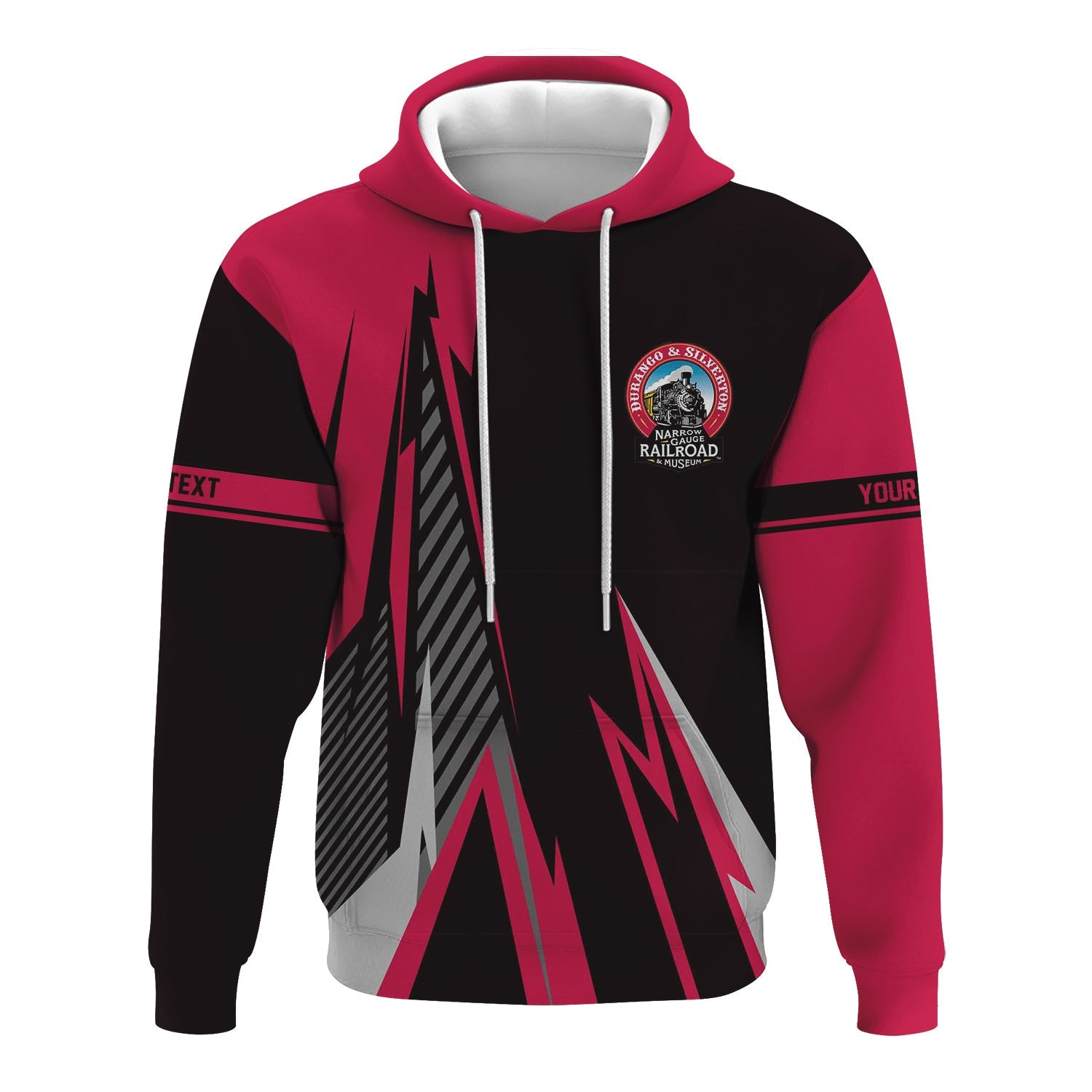 Railspirit Personalized Durango And Silverton Narrow Gauge Railroad Hoodie Lightning-Inspired Railway Style Zip Up Hoodie For Train Lovers